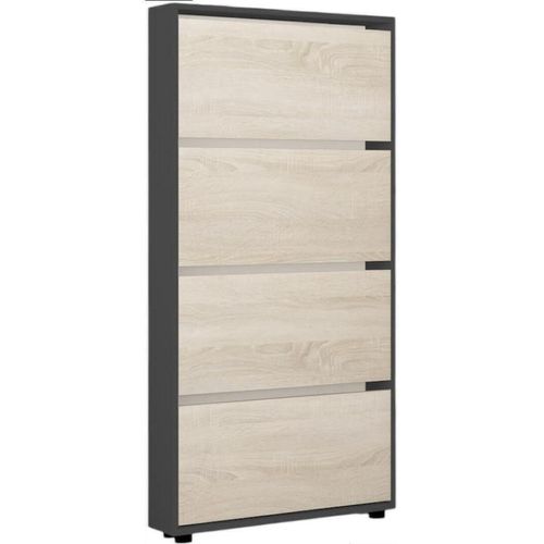 купить Полка для обуви Mobildor-Lux Leo Slim 90x16x164H cm Anthracite/Sonoma в Кишинёве 