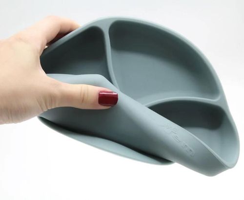 купить Посуда для кормления BabyJem 715 BABYJEM Farfurie din silicon cu 3 compartimente Menta в Кишинёве 