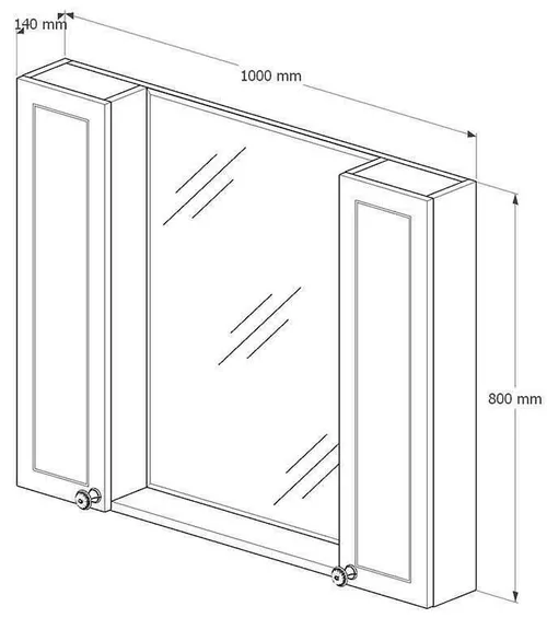 cumpără Oglindă baie miscellaneous TULUZA 100 Bej Dr./St cu 2 dulapuri baie în Chișinău 