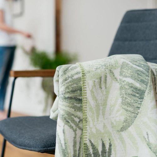 cumpără Textile de casă Ibena 2143/700 Jacquard Baumwolldecke Hawaii mith GOTS Zertifikat Green în Chișinău 