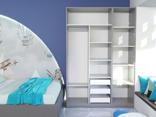 купить Шкаф Bayro Serenity 1500x2200x518 light grey cu 3 sertare в Кишинёве 