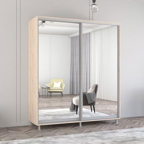 cumpără Dulap Mobildor-Lux Aron cu uși glisante din oglinzi (210x60x230H cm) Sonoma în Chișinău 