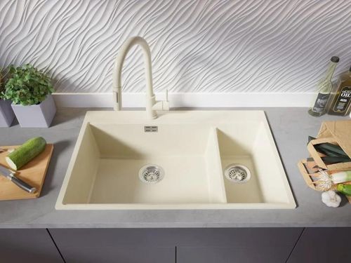 купить Мойка кухонная Primagran Oslo 80 Duo Top Beige + accesorii 530x780 MOVKB в Кишинёве 