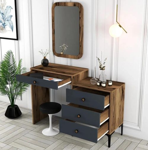 купить Туалетный столик Trendy Lizbon 543-Nuc, Antracit 124x84x40cm в Кишинёве 