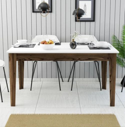 cumpără Masă Trendy Milan 514-Nuc, Alb 145x75x88cm în Chișinău 