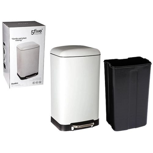 cumpără Coș de gunoi 5five 55753 Ariane 30l, alb cu pedala în Chișinău 