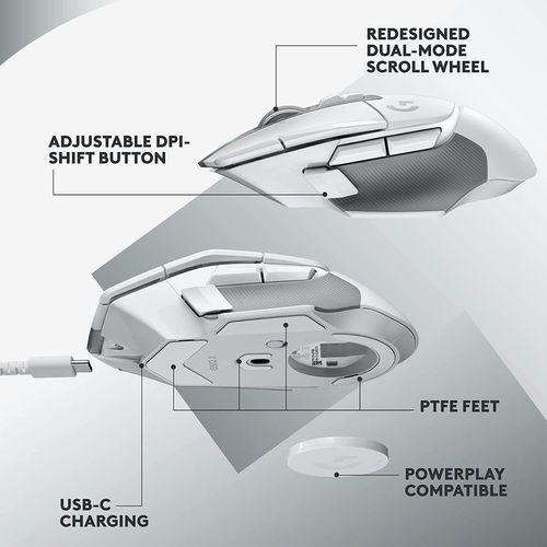 cumpără Mouse gaming Logitech G502 X Gaming + Pad, White în Chișinău 