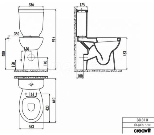cumpără Vas WC Creavit Handicap. BD315/ SD410 / KC0703/IT5130 în Chișinău 