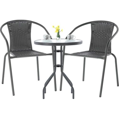 cumpără Mobilier pentru grădină Chomik Комплект садовой мебели Bistro серый-стол/NEO5252/+2 стула /NEO6983/ Серый în Chișinău 