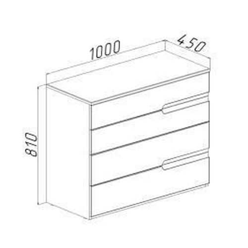 cumpără Comodă Bayro Modena 1000x810x450 Ручка Sorrento серый камень în Chișinău 