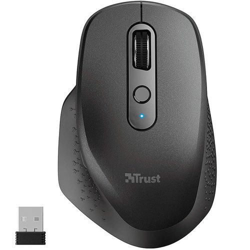 cumpără Mouse Trust Ozaa Rechargeable Wireless Mouse, Silent Buttons, 2.4GHz, Micro receiver, 800/1200/1600/2400 dpi, 6 button, rechargeable battery up to 40 days, USB, Black în Chișinău 