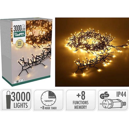 купить Гирлянда Promstore 56506 Luminite de Craciun Dense, 3000LED extra alb-cald, 39m, 8reg., timer, in/out в Кишинёве 