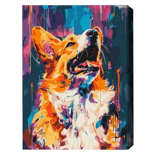 купить Картина по номерам BrushMe BS53927FC 40x50cm (fără cutie) Corgi colorat в Кишинёве 