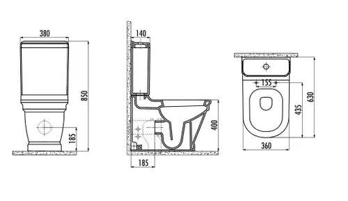 купить Унитаз Creavit Antik AN360.001 / AN410 / KC0303.01/ IT5130 в Кишинёве 