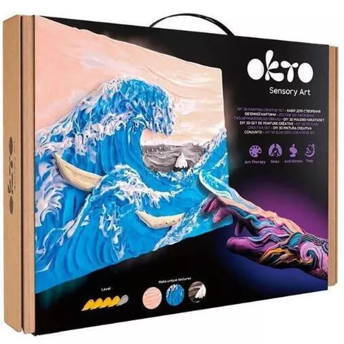 cumpără Set de creație Okto 10004 Tablou 3D cu plastilină ușoară 30x40сm, Marele val de la Kanagawa în Chișinău 