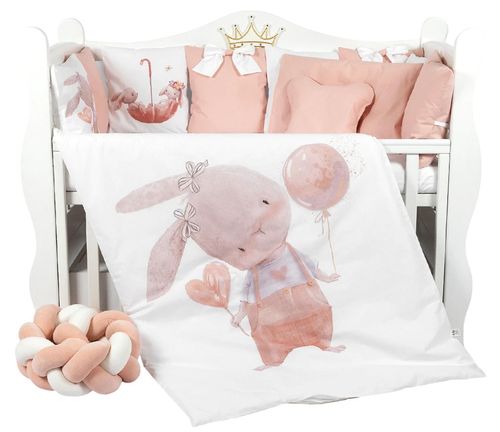 cumpără Lenjerie de pat pentru copii PernaMea Set lenjerie 8 piese Cosita Iepuras Roz (PM.105897/1) în Chișinău 
