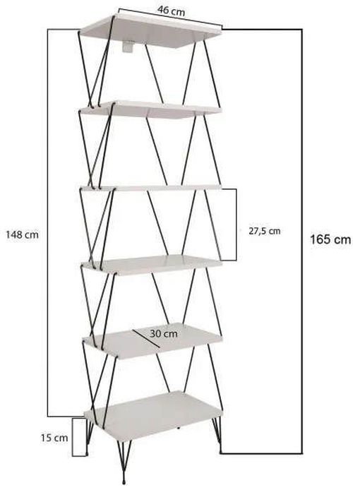 cumpără Raft de birou Trendy Balaban, Alb 48x165x31cm, raft de carti în Chișinău 