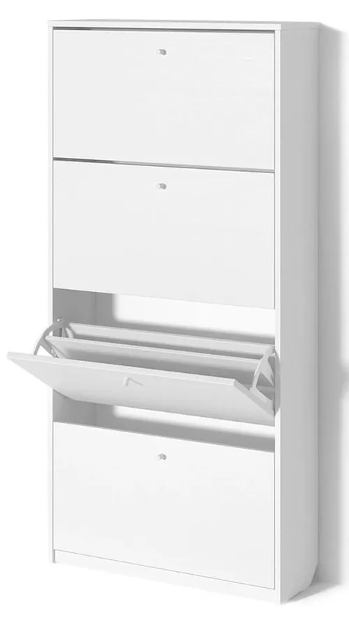 купить Полка для обуви Fabrik Home Тумба для обуви 4 дверцы / 600 белый ясень в Кишинёве 