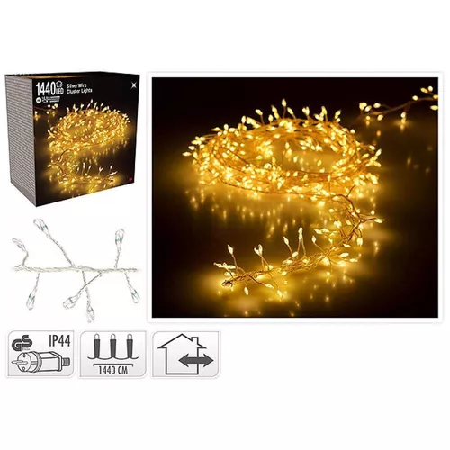 cumpără Ghirlandă Promstore 56500 Luminite de Craciun Dense, 1440microLED alb-cald, 14.6m, cablu transparent, in/out în Chișinău 