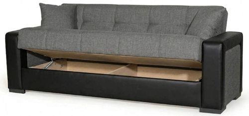купить Диван Trendy Meda, extensibila cu lada de depozitare, 215x80x80cm, Gri/Negru в Кишинёве 