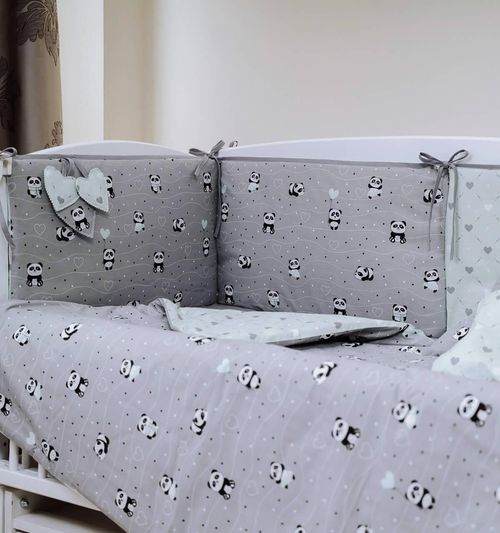 купить Детское постельное белье PernaMea Set lenjerie 8 piese Baby Panda Turcoaz (PM.100262/2) в Кишинёве 