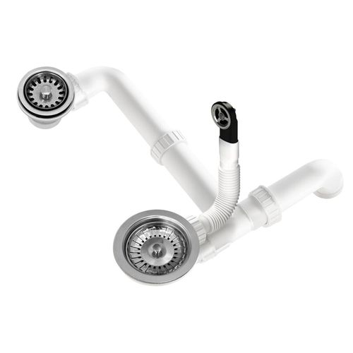 купить Сифон для кухонной мойки Helika-AquaSanita AQF-009V Stainless Steel + Plastic в Кишинёве 