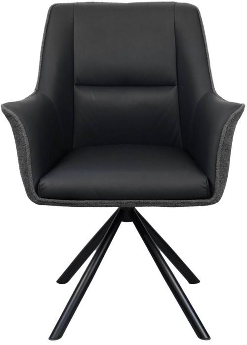 купить Стул Deco Blum C2595V Piele Black + Stofa Boogie 68 Dark Grey в Кишинёве 