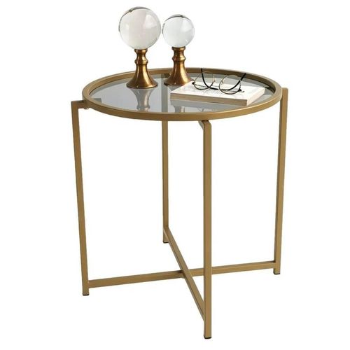 cumpără Măsuţă cafea Trendy S407K, Aur 50x50x50cm în Chișinău 