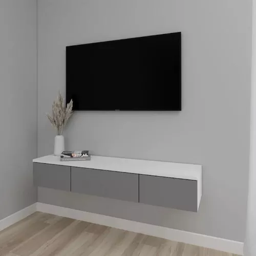 купить Тумба напольная для TV Smartex (16578) Т10 140 TV-Навесная Alb+Grafit в Кишинёве 