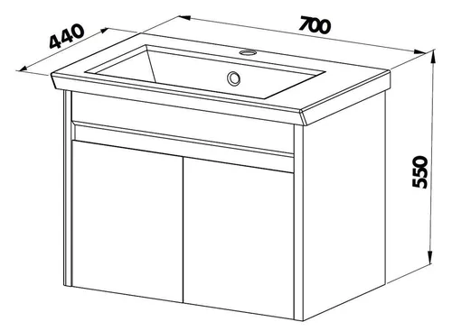 cumpără Dulap pentru lavoar Martat Isik 70cm (white/white) în Chișinău 