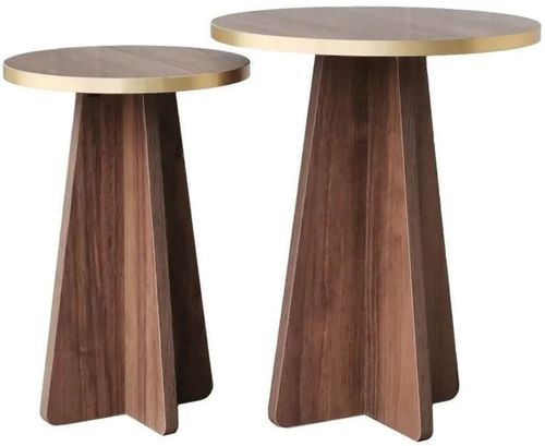 купить Журнальный столик Trendy Грибной 2, золотой, ореховый, набор в Кишинёве 