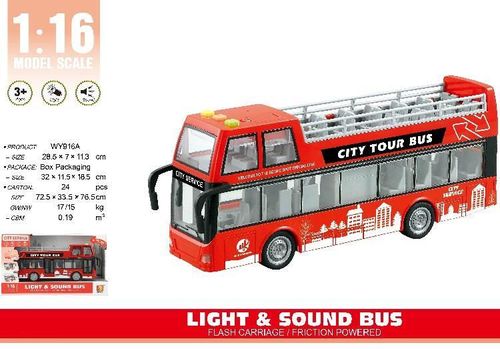 cumpără Mașină Wenyi WY916A 1:16 Autobuz cu etaj inerțial (lumină/sunet) în Chișinău 