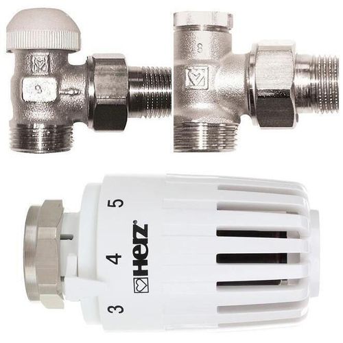 купить Запорная арматура HERZ Set robinet cu cap termostat + retur 1/2" pentru eurocon (90416) в Кишинёве 