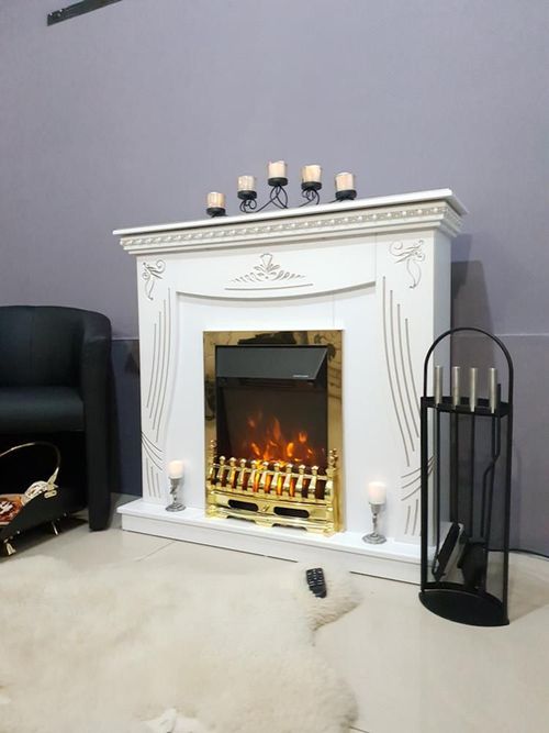 купить Камин электрический ArtFlame Napoli & Galileo Gold, 1035x1100x300 mm, Alb в Кишинёве 