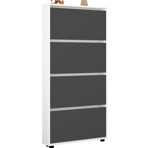 купить Полка для обуви Mobildor-Lux Leo Slim 80x16x164H cm White/Anthracite в Кишинёве 