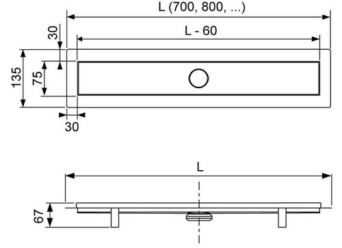 купить Душевой трап Tece TECElinus 700x70 cu membrana antimiros (15103079) в Кишинёве 