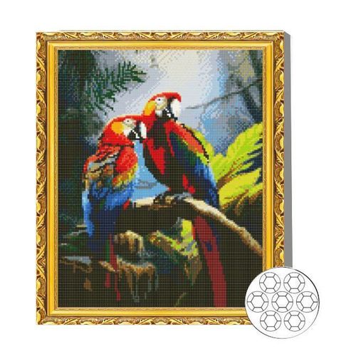 купить Картина по номерам Art Gallery GA87175 Mozaic cu diamante 40x50cm Papagali ara in padure в Кишинёве 