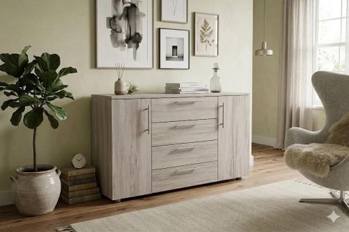 купить Комод Mashtab 10967 Madrid 4 sertare (1200x430x800) Santorini в Кишинёве 