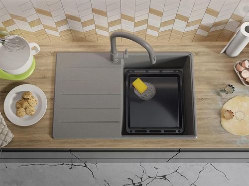 купить Мойка кухонная Primagran Copenhagen 780-50 Top Grey + accesorii 500x780 MKHKS в Кишинёве 