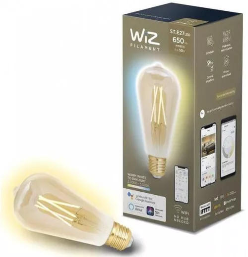 купить Лампочка WiZ WZE21016411-A ST64 E27 Warm Dimmable Filament в Кишинёве 