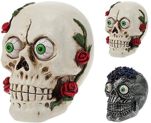 cumpără Decor Promstore 42489 Suvenir LED Halloween Craniu cu flori 15x9x14cm în Chișinău 
