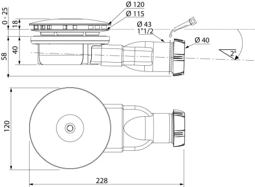 cumpără Sifon pentru cădițe de duș Wirquin H40 D90 Slim antimiros fara Grila (30719919) în Chișinău 
