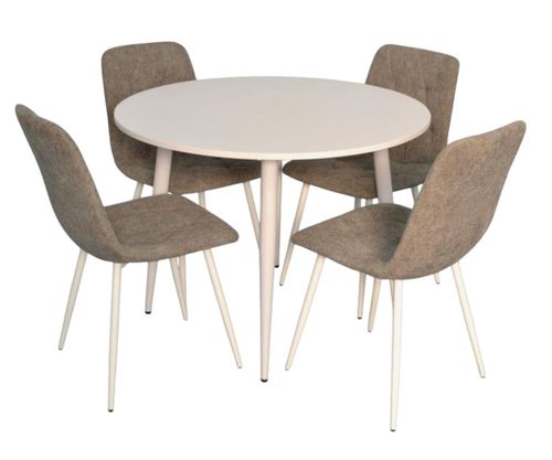 купить Комплект стол и стулья Evelin di Costacurta стол DT-402-5Wh + 4 стула YTC-080Wh Grey в Кишинёве 