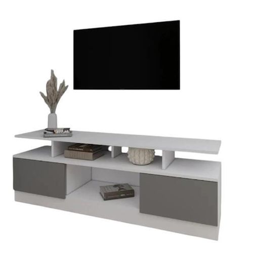 cumpără Comodă TV Smartex (16523) Т9 160cm TV Alb+Grafit în Chișinău 