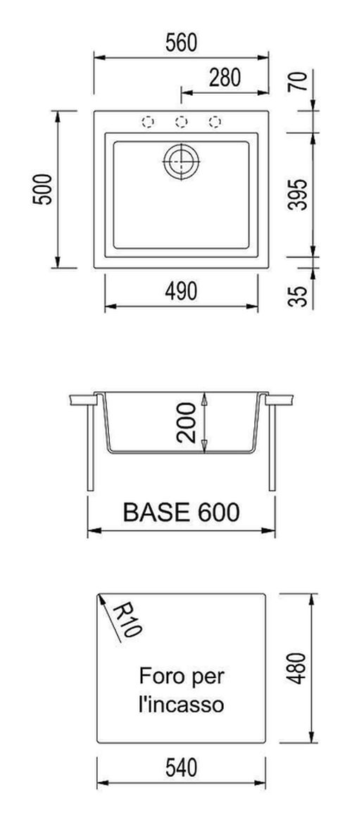 купить Мойка кухонная Plados ON5610 ONE Ultrametal в Кишинёве 