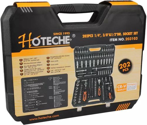 купить Набор ручных инструментов Hoteche 203103 Набор торцевых головок 195шт + трещетка 1/2"&1/4"&3/8" в Кишинёве 