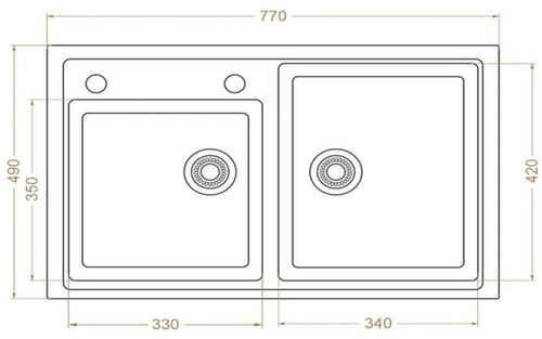 cumpără Chiuvetă bucătărie Montebella 780*500/18 LEMUR în Chișinău 