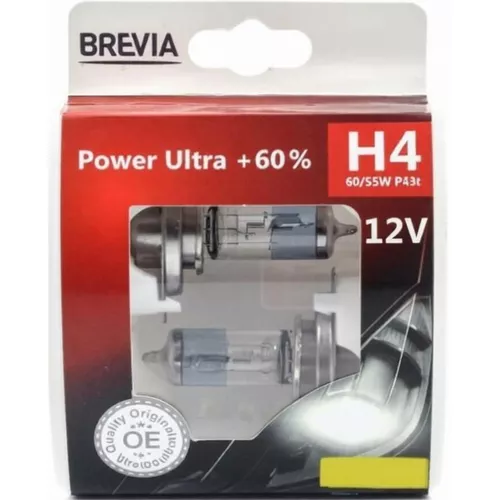cumpără Lampă auto Brevia H4 12V 60/55W P43t Power Ultra +60% S2 cu halogen în Chișinău 
