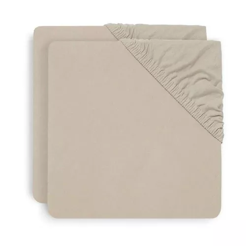 cumpără Lenjerie de pat pentru copii Jollein 2511-507-00093 Cearsaf cu elastic Jersey Nougat, 120x60cm, 2buc în Chișinău 