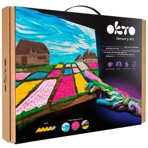 cumpără Set de creație Okto 10001 Tablou 3D cu plastilină ușoară 30x40сm, Câmpuri de flori din Olanda în Chișinău 
